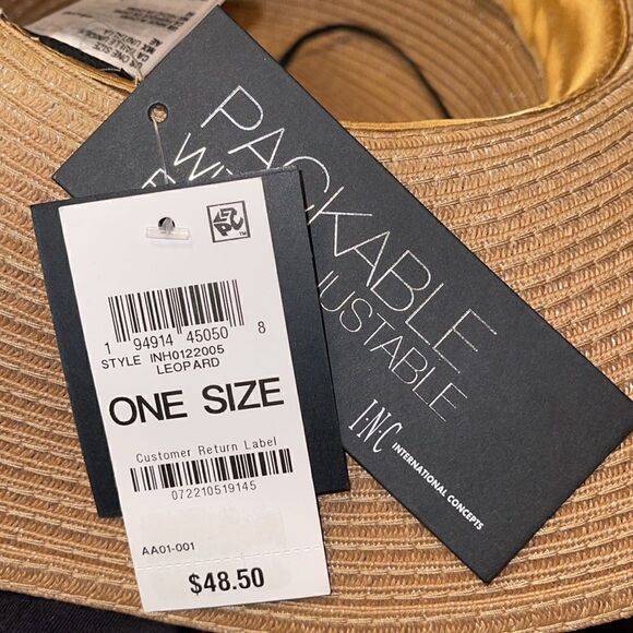 INC INTERNATIONAL CONCEPTS Removable Tie Packable Floppy Hat - Picture 6 of 6